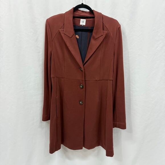 Cabi 3545 Boss Long Jacket Currant Brown Long Line Blazer Large - Picture 1 of 7